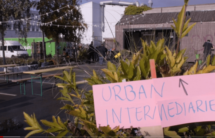 an image taken in Copenhagen which shows a sign saying 'URBAN INTERMEDTRIES"